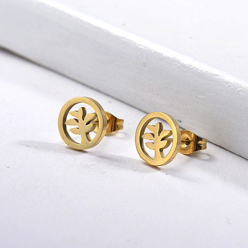 Gold Plated Small Stud Earrings -SSEGG143-8823