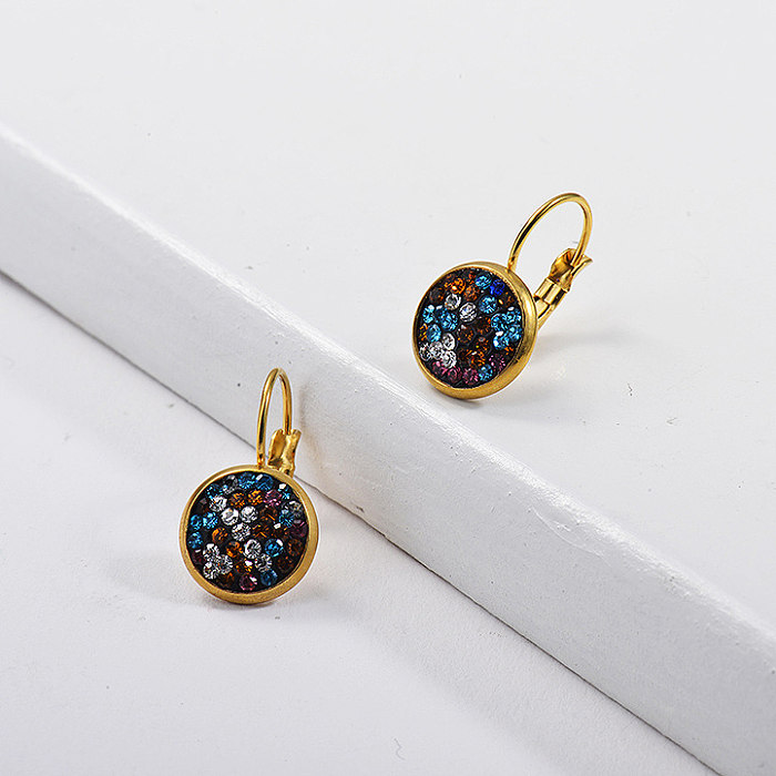 Crystal Paved Multicolor Earrings -SSEGG143-18292