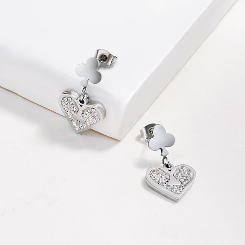 Aretes con Pavimento de Cristal Corazón -SSEGG143-11028-E