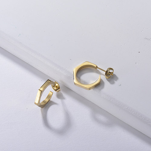 Fashion Geometric Round Stainless Steel Earrings -SSEGG143-22182