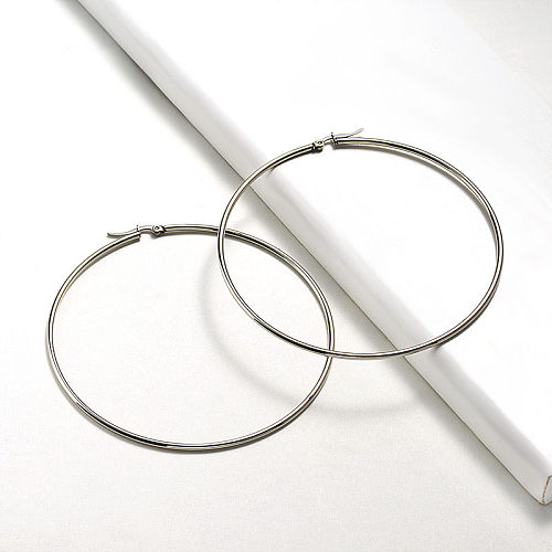 80-85mm Stainless steel Hoop Earrings -SSEGG16-20019-S