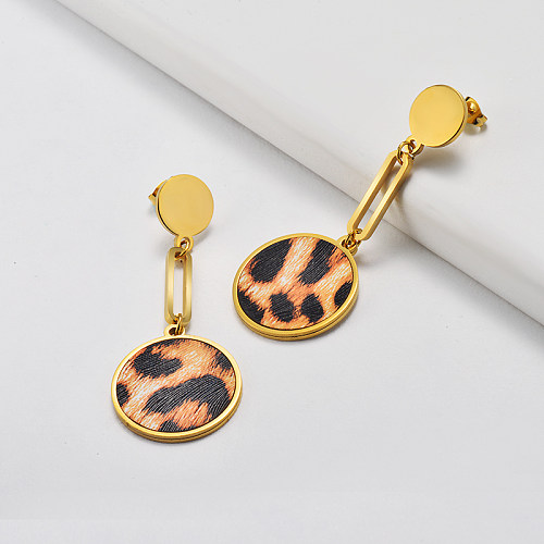 Pendientes Leopardo de Acero Inoxidable -SSEGG143-19806