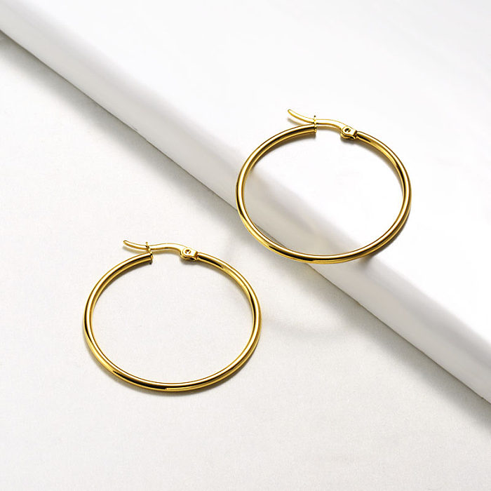 40mm Stainless steel Hoop Earrings -SSEGG16-20014-G