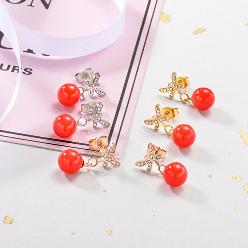 Dragonfly Crystal Pave Stud Earrings -SSEGG143-9301