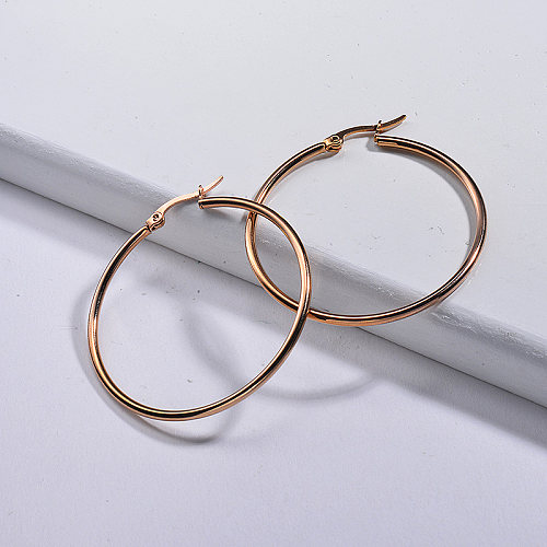 Hoop Earrings Gold Plated -SSEGG16-20010-R