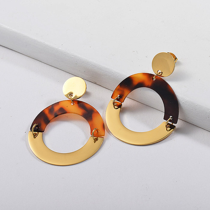 Pendientes Leopardo de Acero Inoxidable -SSEGG143-14840