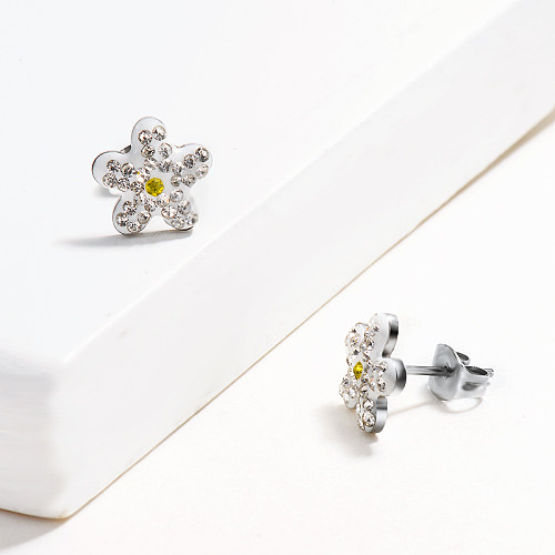 Stainless Steel Jewelry Flower Design Stud Earrings