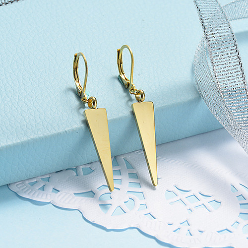 Gold Plated Jewelry Design Fashion Stainless Steel Triangle Earrings
