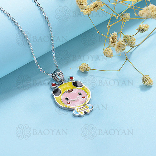 Fashion style little girl silver necklace