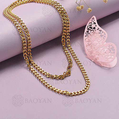 Fashion style layered gold necklace