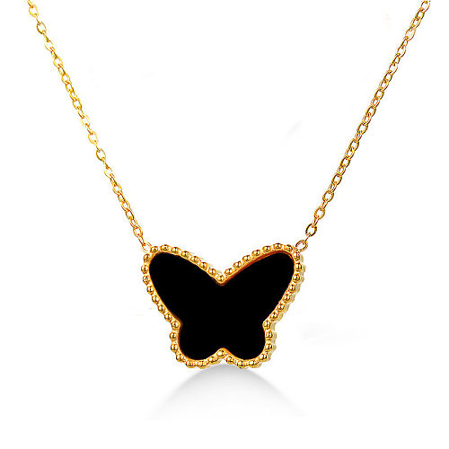 Collar mariposa negra oro
