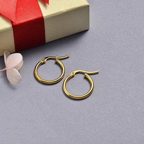 Gold Plated Jewelry Design Fashion Stainless Steel Hoop Earrings 20*19MM