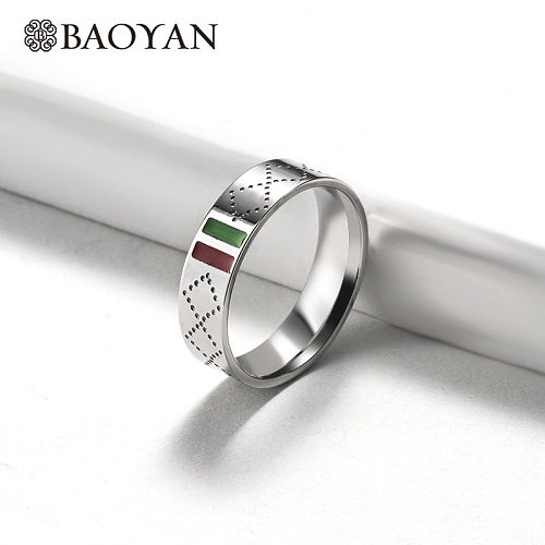 الجملة أزياء الفولاذ المقاوم للصدأ العلامة التجارية الشهيرة خاتم الزواج الفضة