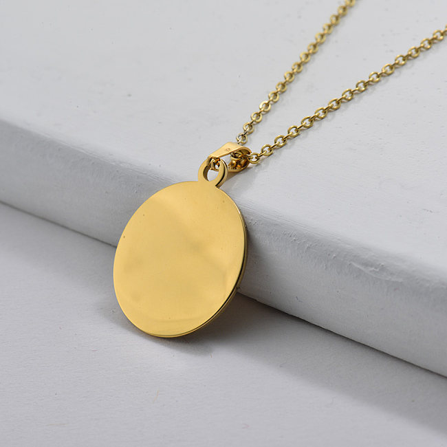 Cheap Gold Round Pendant Necklace For Women