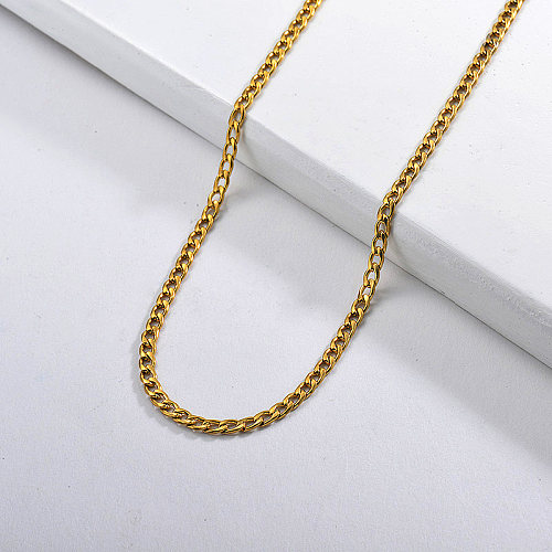 Hip Hop Style Long Gold Link Chain Necklce