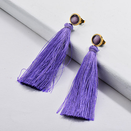 Tassel Earrings Violet Tassel Moden fashion