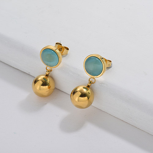 Gold Plating Gemstone Earring for Women