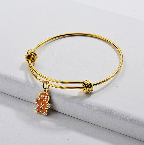 Stainless Steel Gold Plated Bangles for Christmas Gift