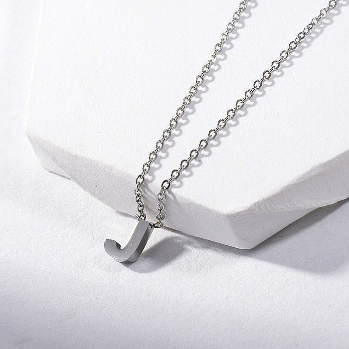 Small Alphabet J Initial Necklace For Girls