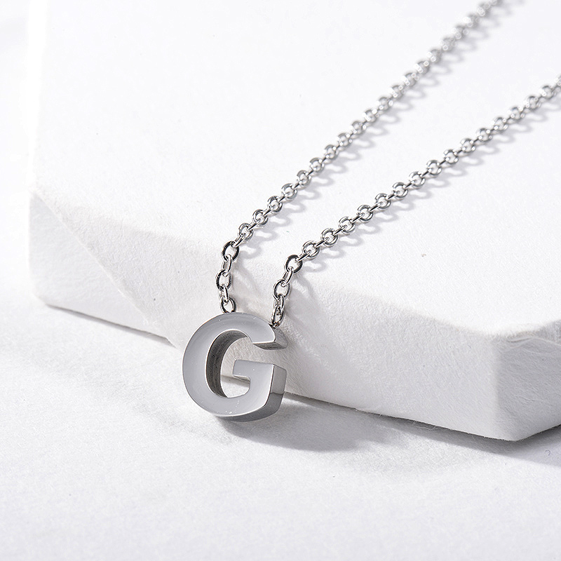 Affordable Alphabet G Initial Pendant Silver Necklace– Oralia India