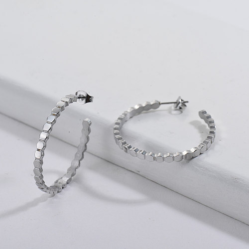 Stainless Steel Casual style Silver Earring 33*3MM