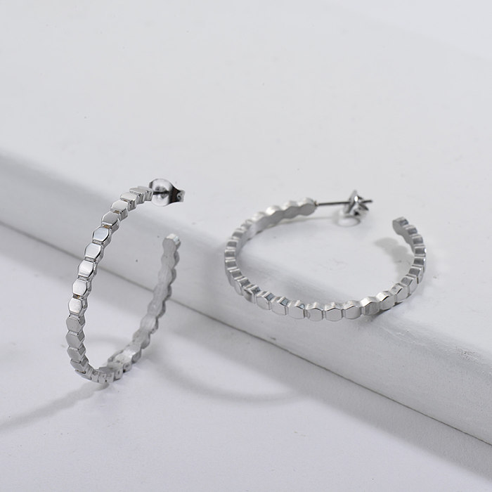 Stainless Steel Casual style Silver Earring 33*3MM