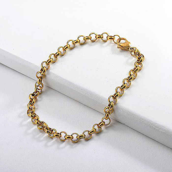 Circle style gold stainless steel bracelet