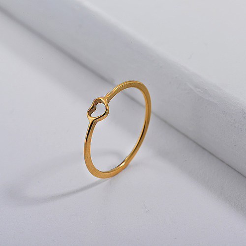 Anéis de noivado simples de ouro de marca famosa de aço inoxidável