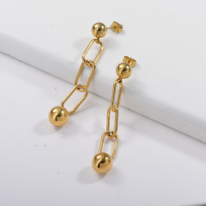 سلسلة مجوهرات مطلية بالذهب تصميم سلسلة قرط من الفولاذ المقاوم للصدأ