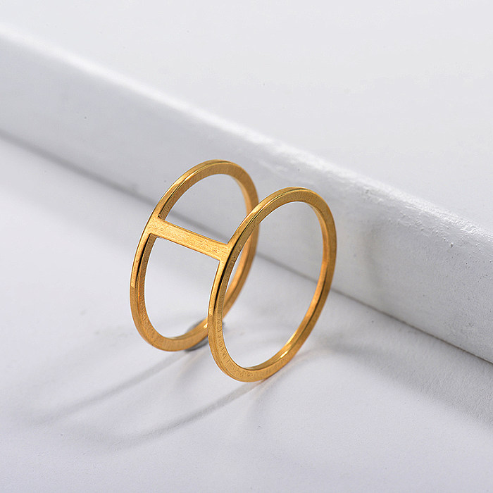 Stainless Steel Famous Brand Gold Simple Promise Rings For Women