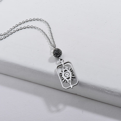 Fashion Silver Hollow Evil Eye Necklace For Women