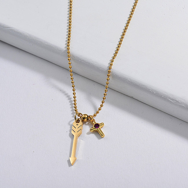 Dainty Gold Name Charm Party Ball Chain Necklace For Women