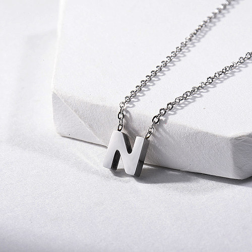 Cute Silver Plated Letter L Name Initial Necklace