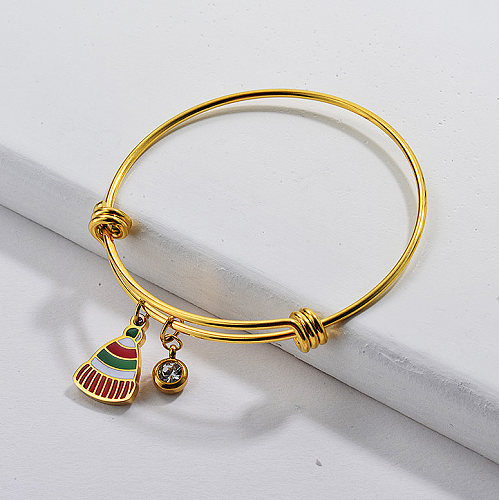 Stainless Steel Gold Plated Bangles for Christmas Gift