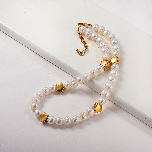 Sweet Lucky Star Charm Süßwasser Perlen Perlenkette