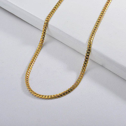 55CM plaqué or collier à longue chaîne pour femmes