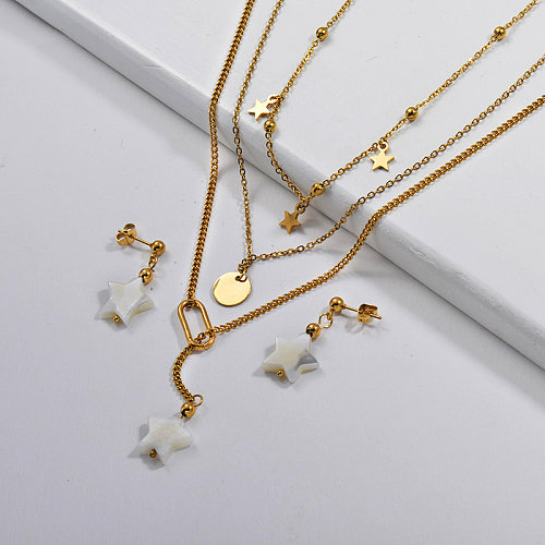 Collier de couche de chaîne à maillons ovales en perles de perles naturelles en or lettre B