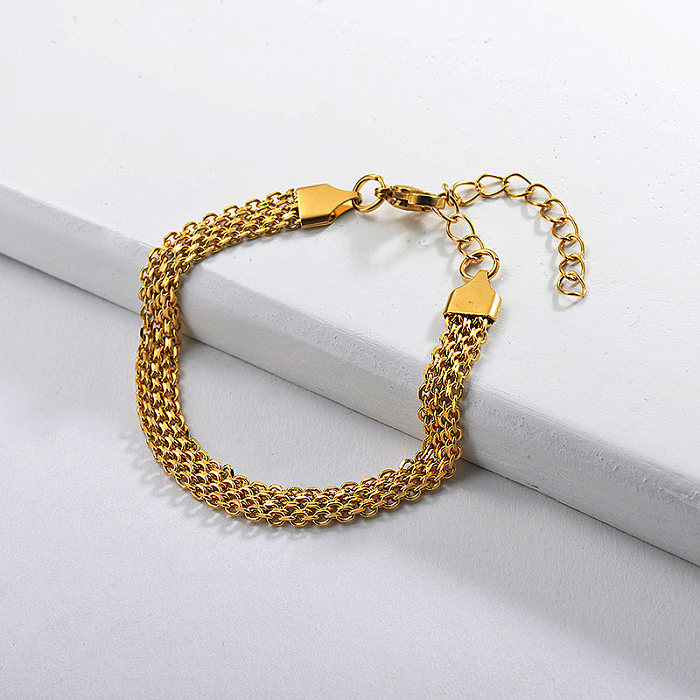Bracelet chaîne en or en acier inoxydable