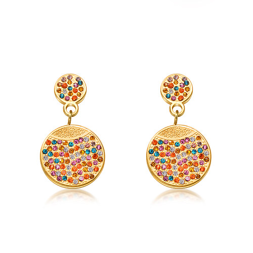 Gold Plated Jewelry Design Fashion Stainless Steel Multicolor Dangle Earrings