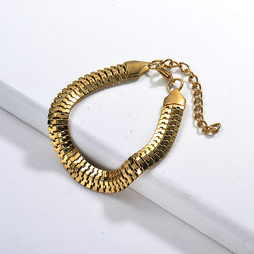Gold Hiphop Fine Personality Snake Bone Stainless Steel Chain Bracelet Hot Selling Jewelry