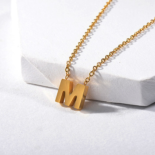 Best Seller Gold Letter M Charm Necklace For Girlfriend