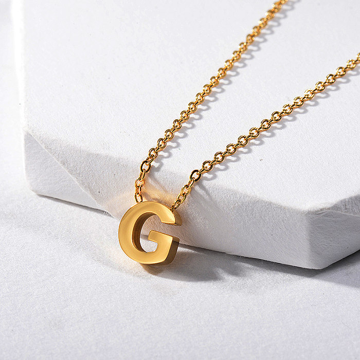Wholesale Gold Letter G Charm Necklace Winter Jewelry