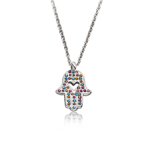 Collar de plata estilo diamante de color de moda