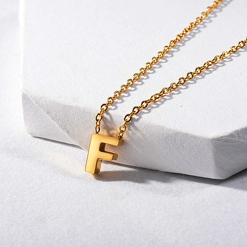 Fashion Gold Plated Letter F Charm Necklace For Ladies