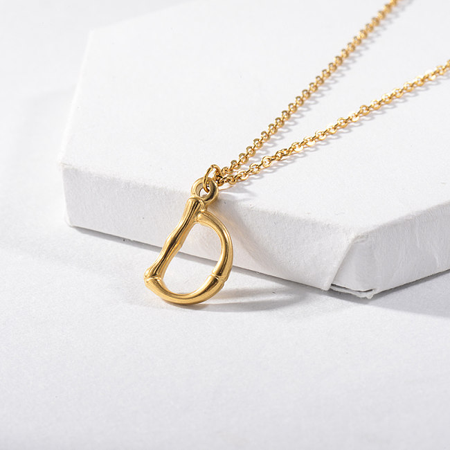 Wholesale Design Gold Letter D Pendant Necklace For Women