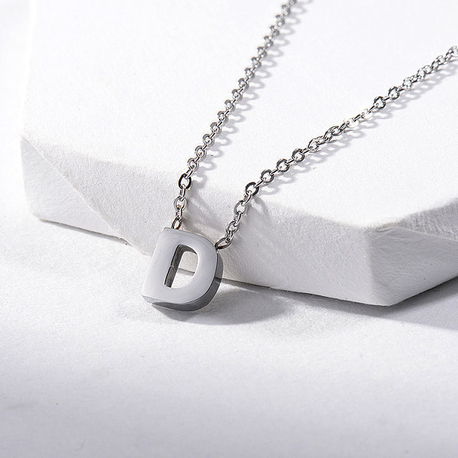 Customize Silver Letter D Charm Necklace For Girls