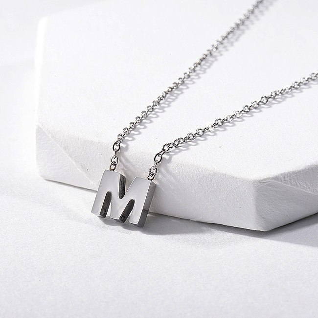 Hot Selling Silver Letter M Charm Necklace For Girls