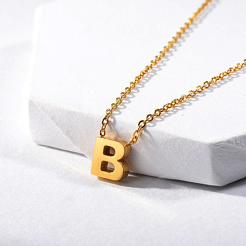 Gold Letter B Charm Necklace Summer Jewelry
