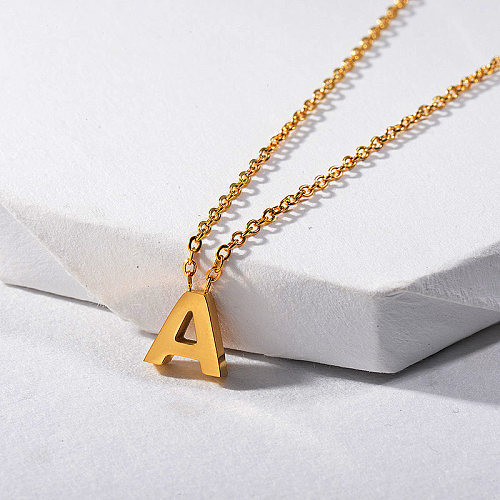 Best Seller Gold Letter A Charm Necklace Wholesale Jewelry