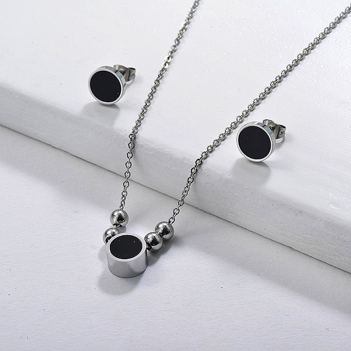 Conjuntos de joias pretas de aço inoxidável